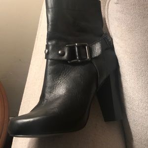 Leather Ankle Boots buckle strap detail